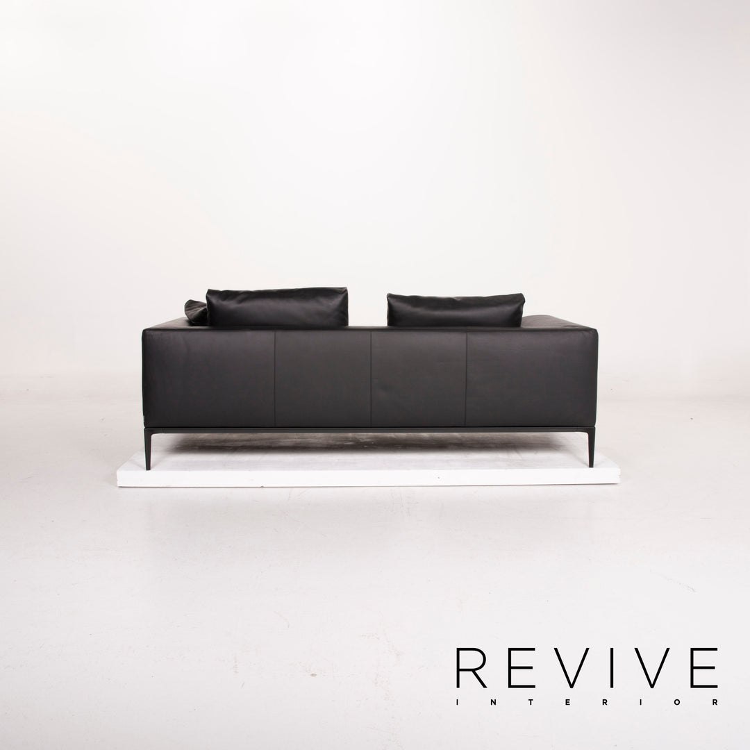 Walter Knoll Jaan Leather Sofa Black Three Seater #14702