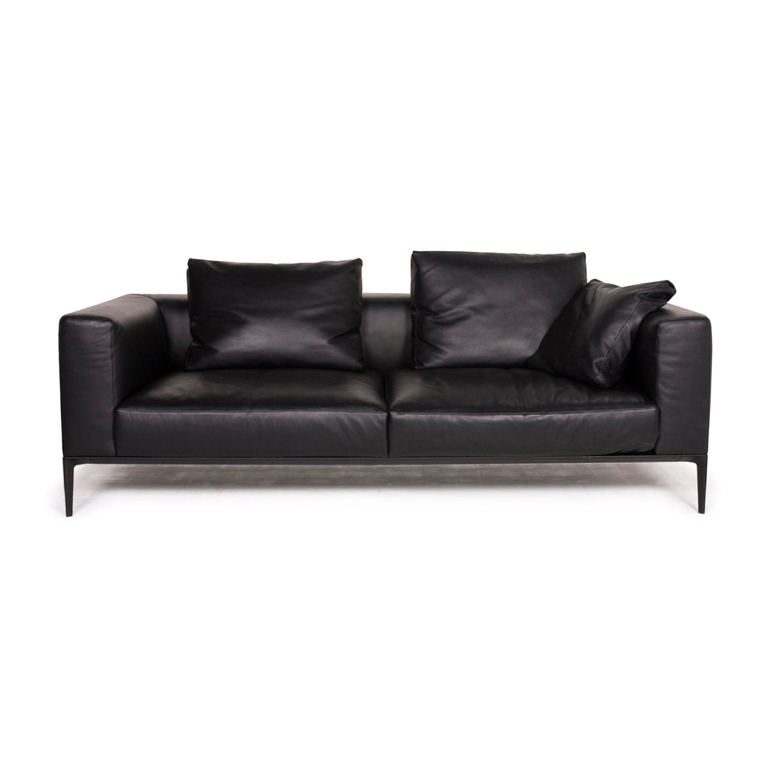 Walter Knoll Jaan Leather Sofa Black Three Seater #14702