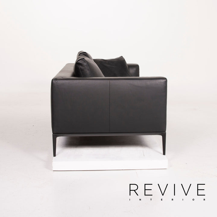 Walter Knoll Jaan Leather Sofa Black Three Seater #14702