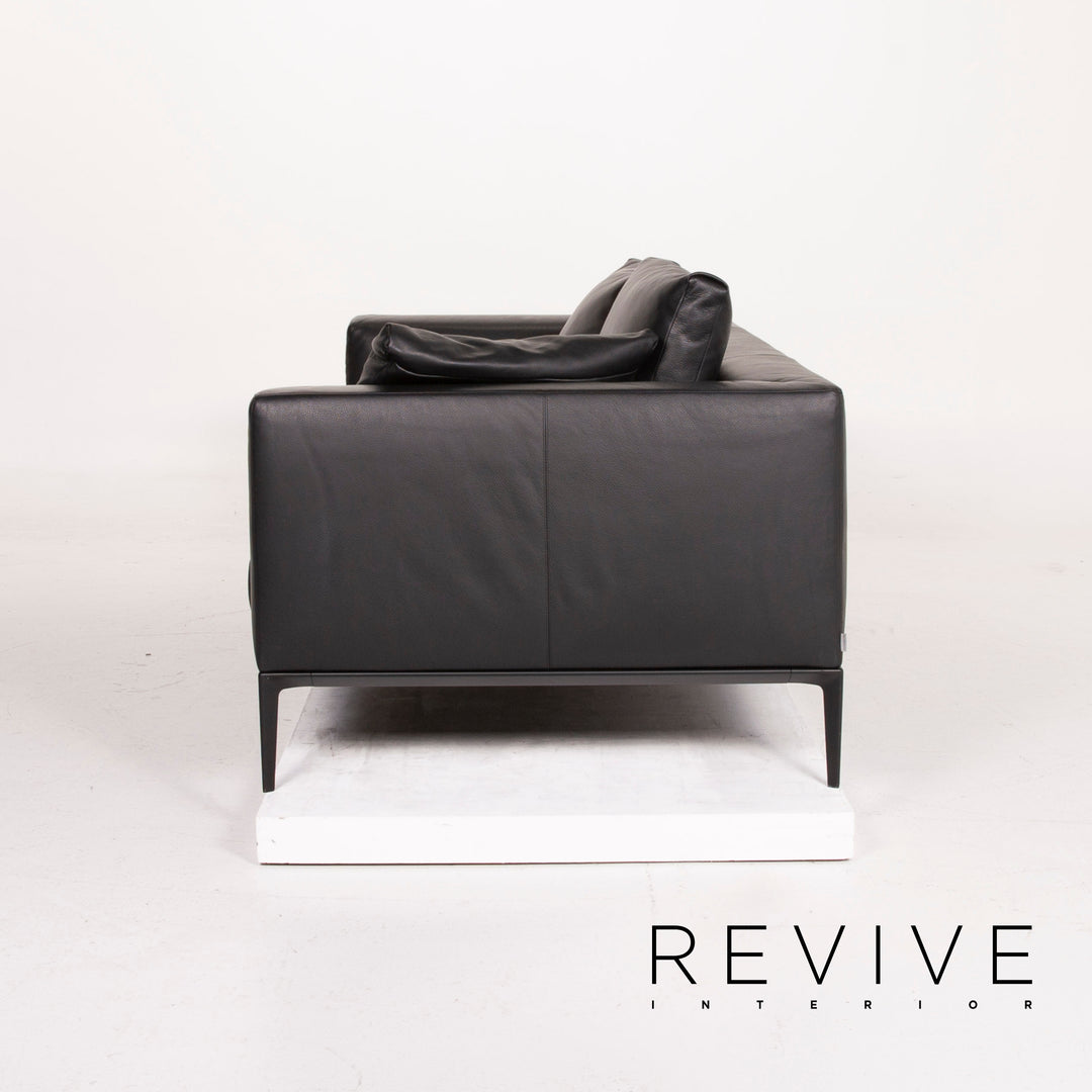 Walter Knoll Jaan Leather Sofa Black Three Seater #14702