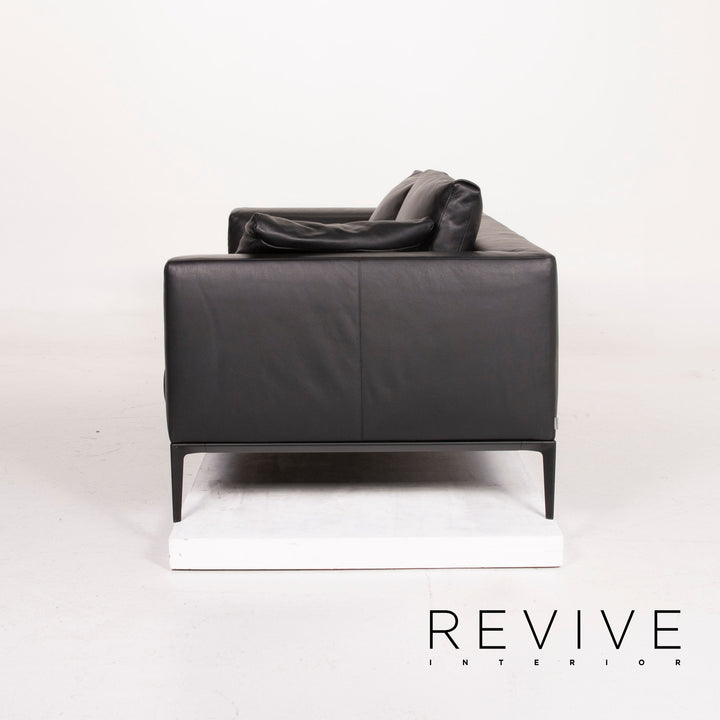 Walter Knoll Jaan Leather Sofa Black Three Seater #14702