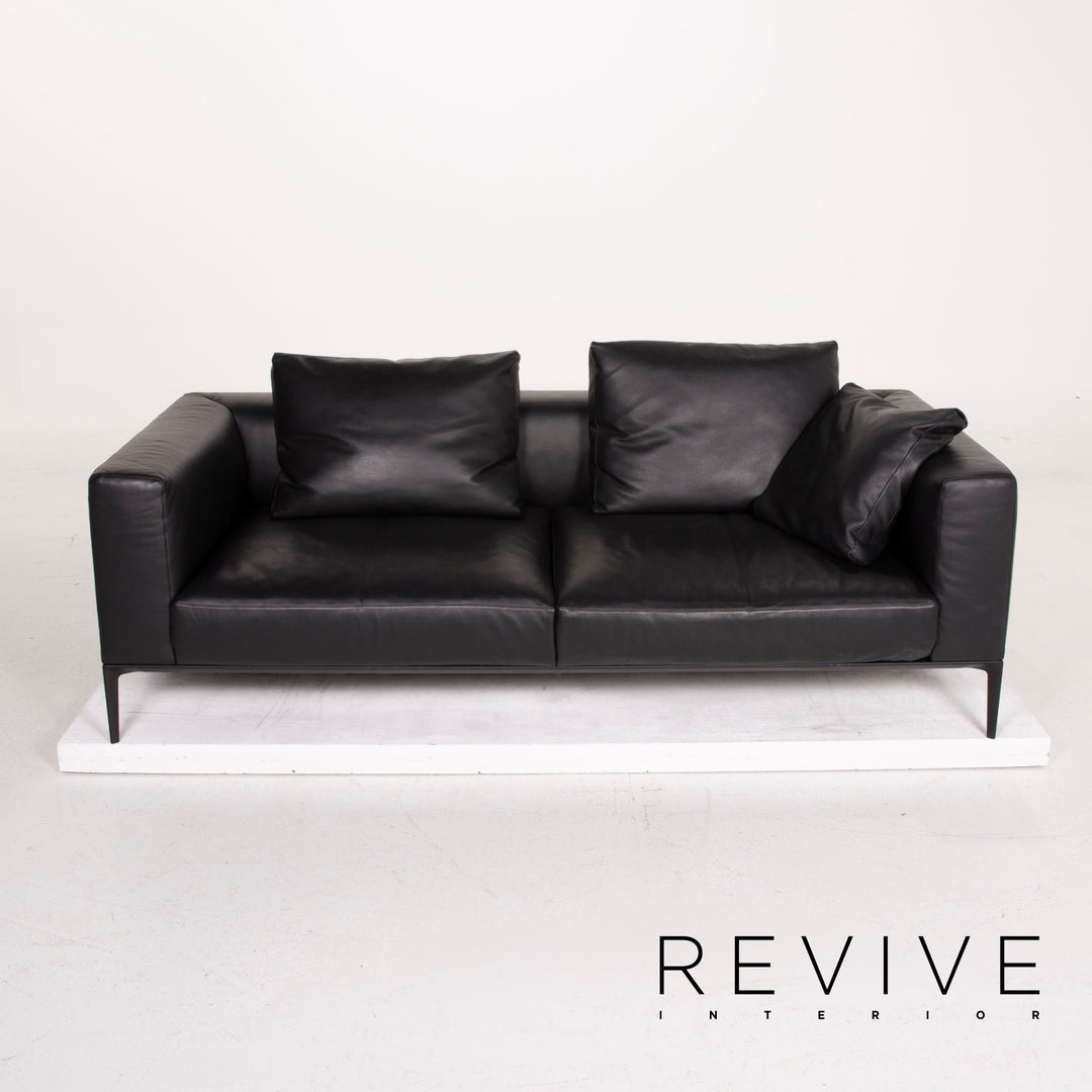 Walter Knoll Jaan Leather Sofa Black Three Seater #14702