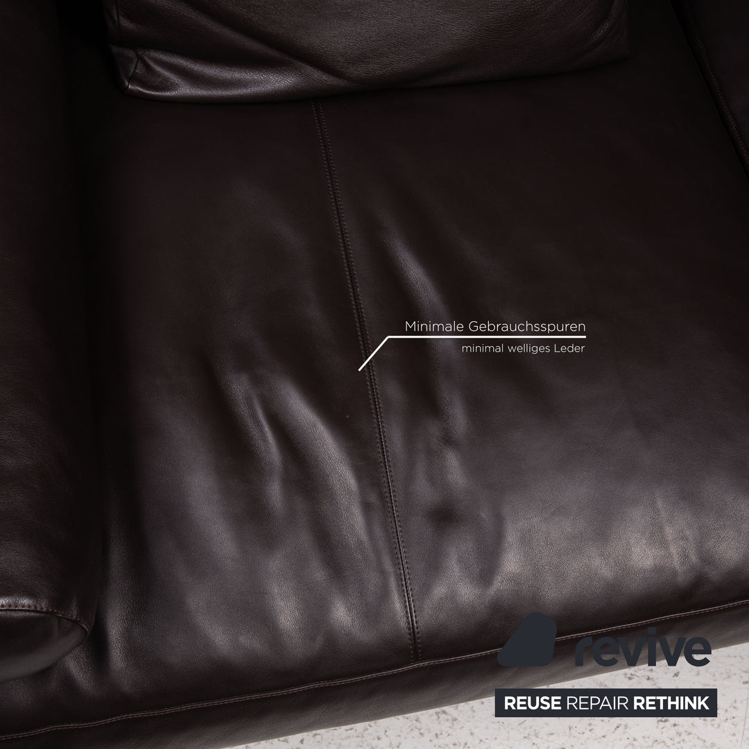 Walter Knoll Jaan Living Leather Sofa Dark Brown Corner Sofa Couch