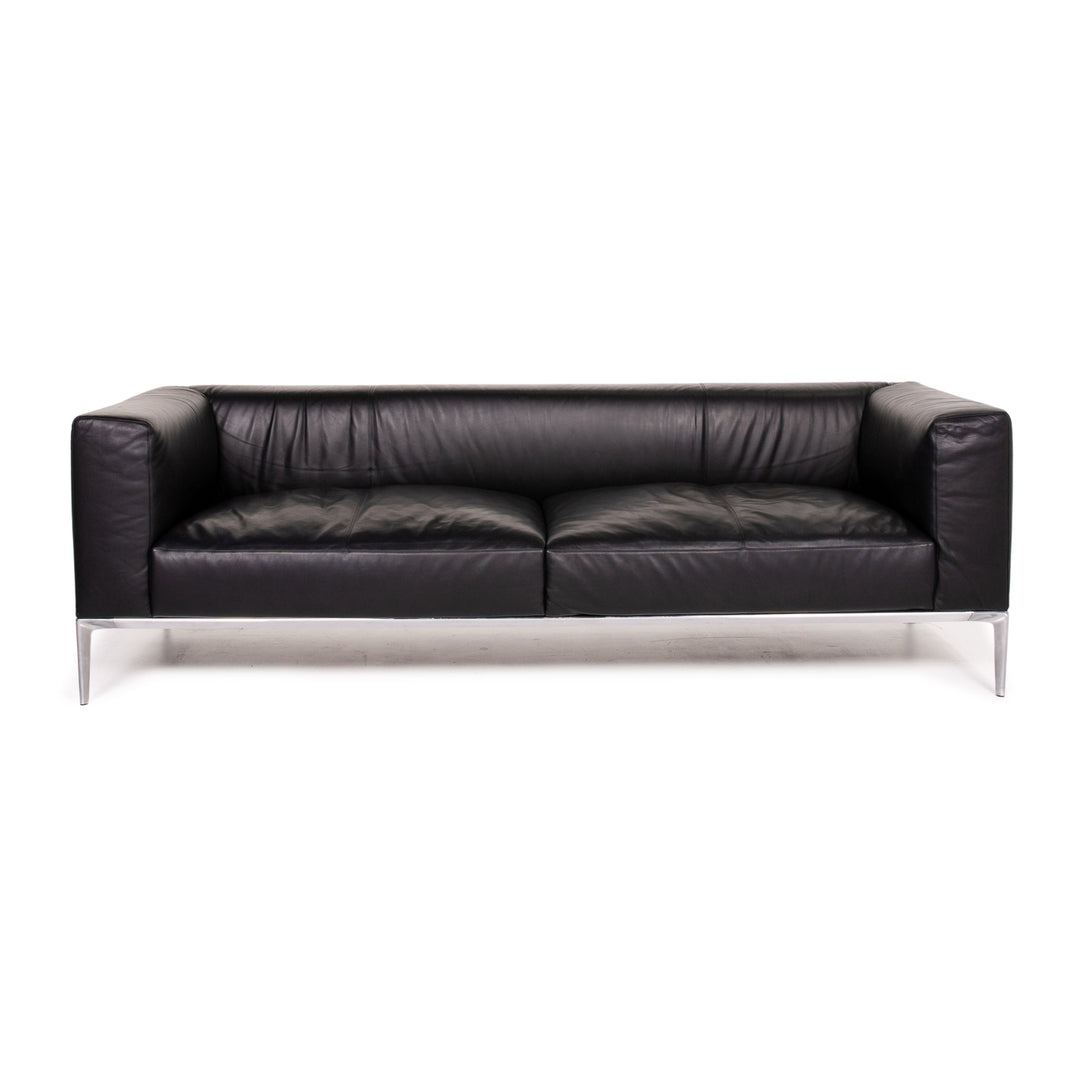 Walter Knoll Jaan Living Leder Sofa Schwarz Dreisitzer Couch #14039