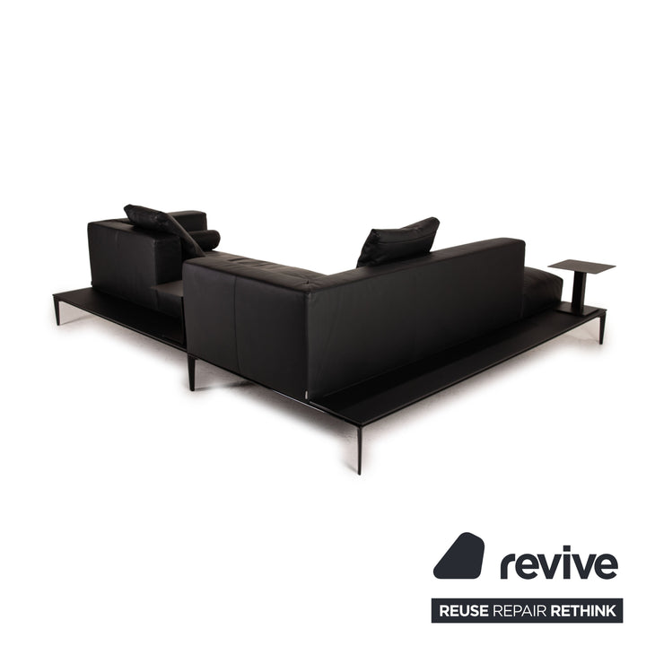 Walter Knoll Jaan Living Leather Sofa Black Corner Sofa Couch