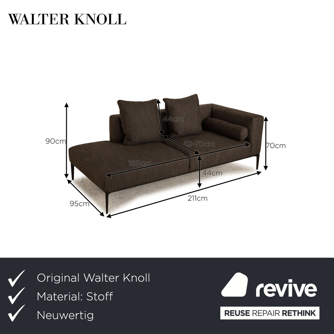 Walter Knoll Jaan Living fabric lounger gray brown