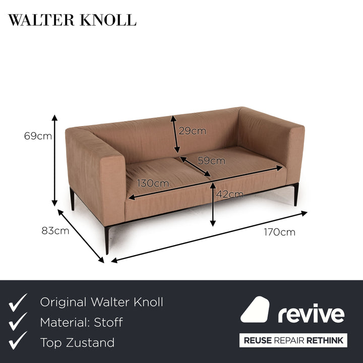 Walter Knoll Jaan Living Stoff Sofa Beige Zweisitzer Couch