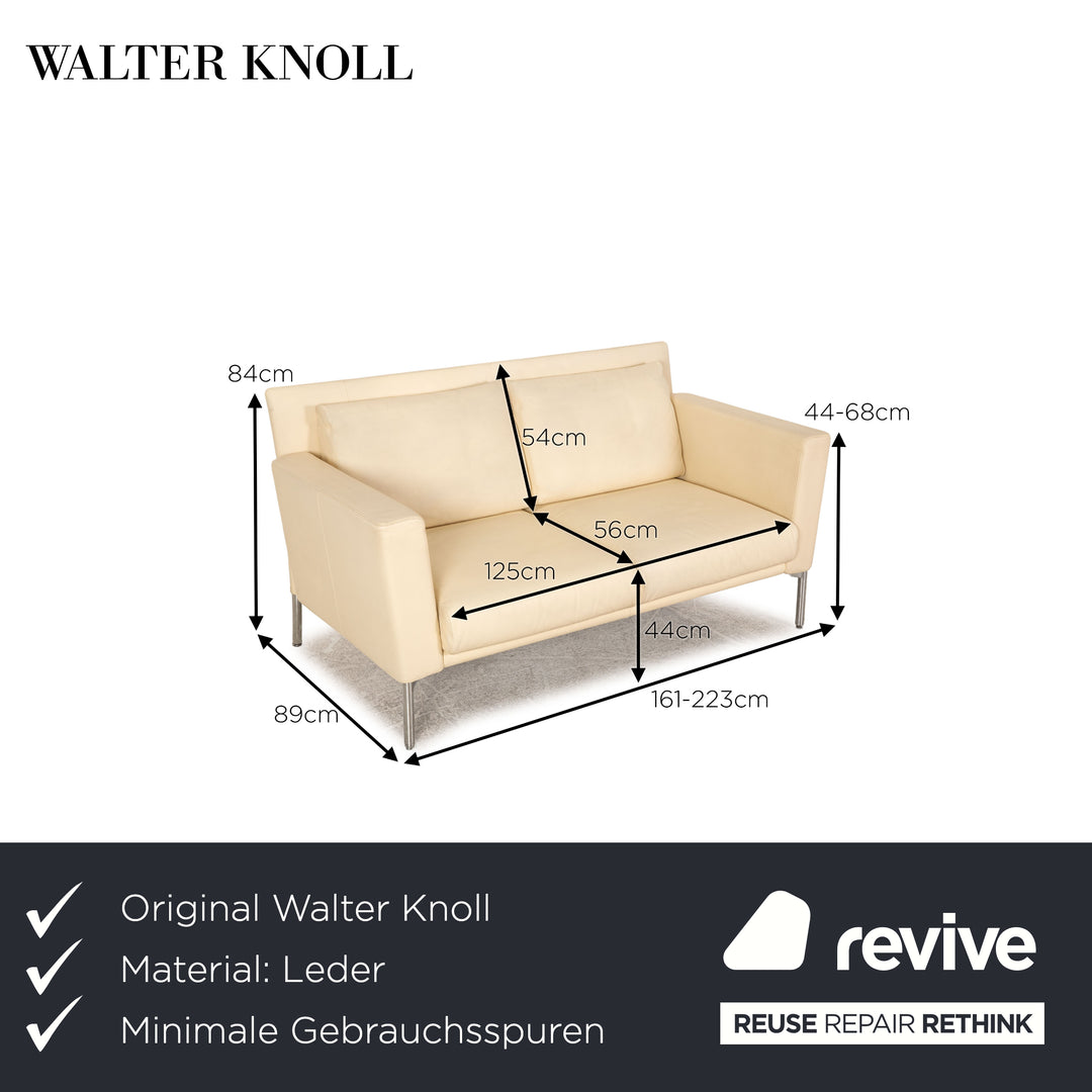 Walter Knoll Jason 390 leather sofa cream two seater couch function