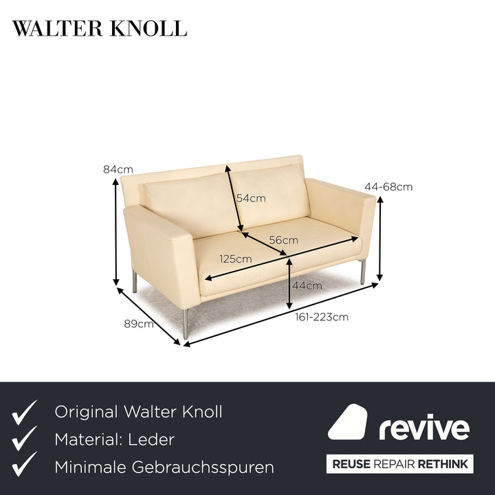 Walter Knoll Jason 390 leather sofa cream two seater couch function