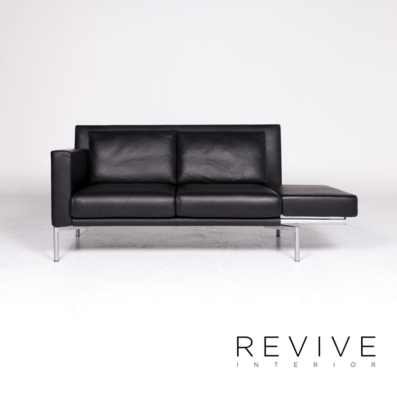 Walter Knoll Jason Designer Leder Sofa Schwarz Zweisitzer Couch Funktion 