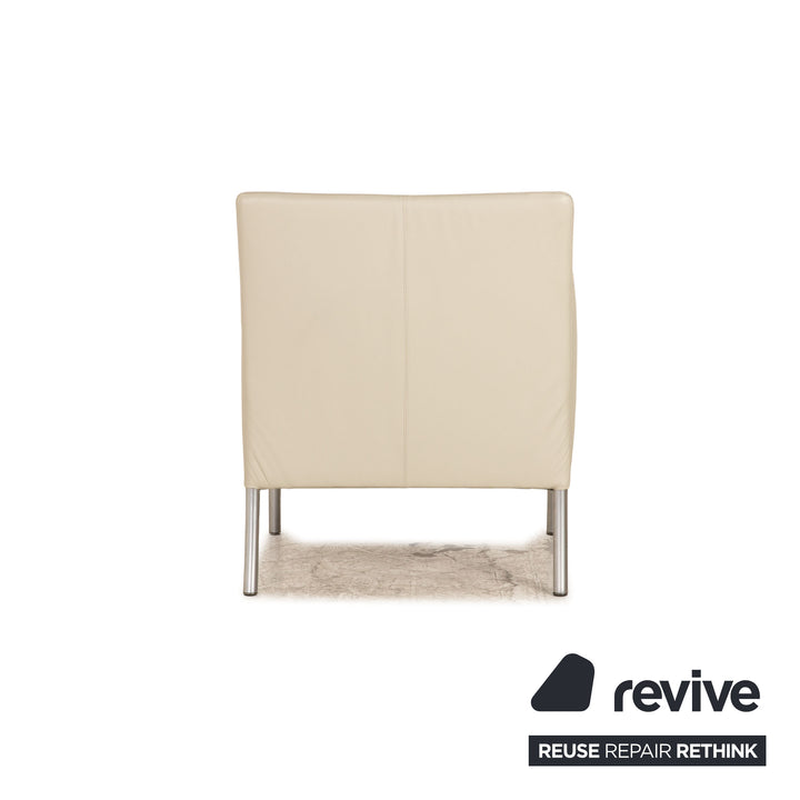 Walter Knoll Jason leather set 2x armchairs 1x two-seater cream sofa couch function