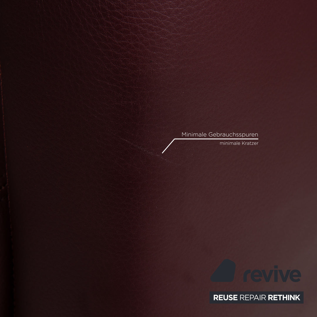 Walter Knoll Jason leather armchair set dark red 2x armchair