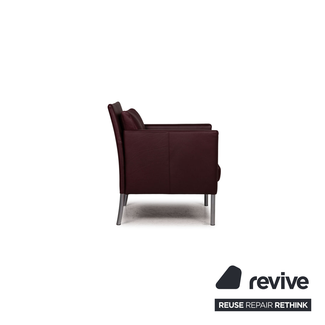 Walter Knoll Jason leather armchair set dark red 2x armchair