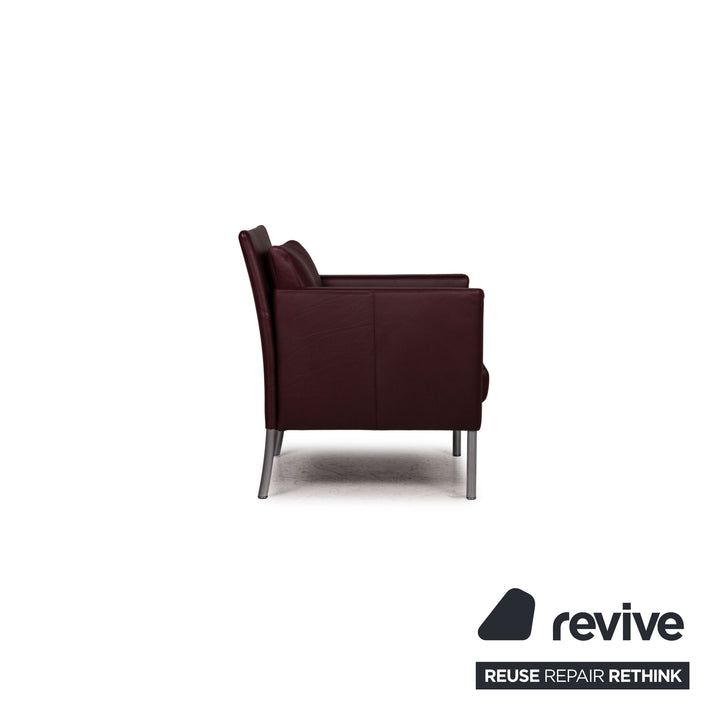 Walter Knoll Jason leather armchair set dark red 2x armchair