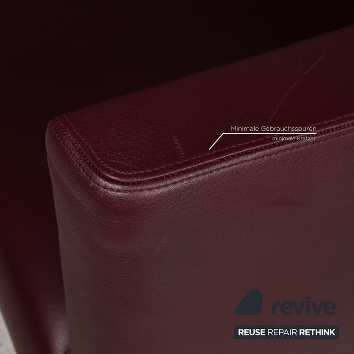 Walter Knoll Jason leather armchair set dark red 2x armchair