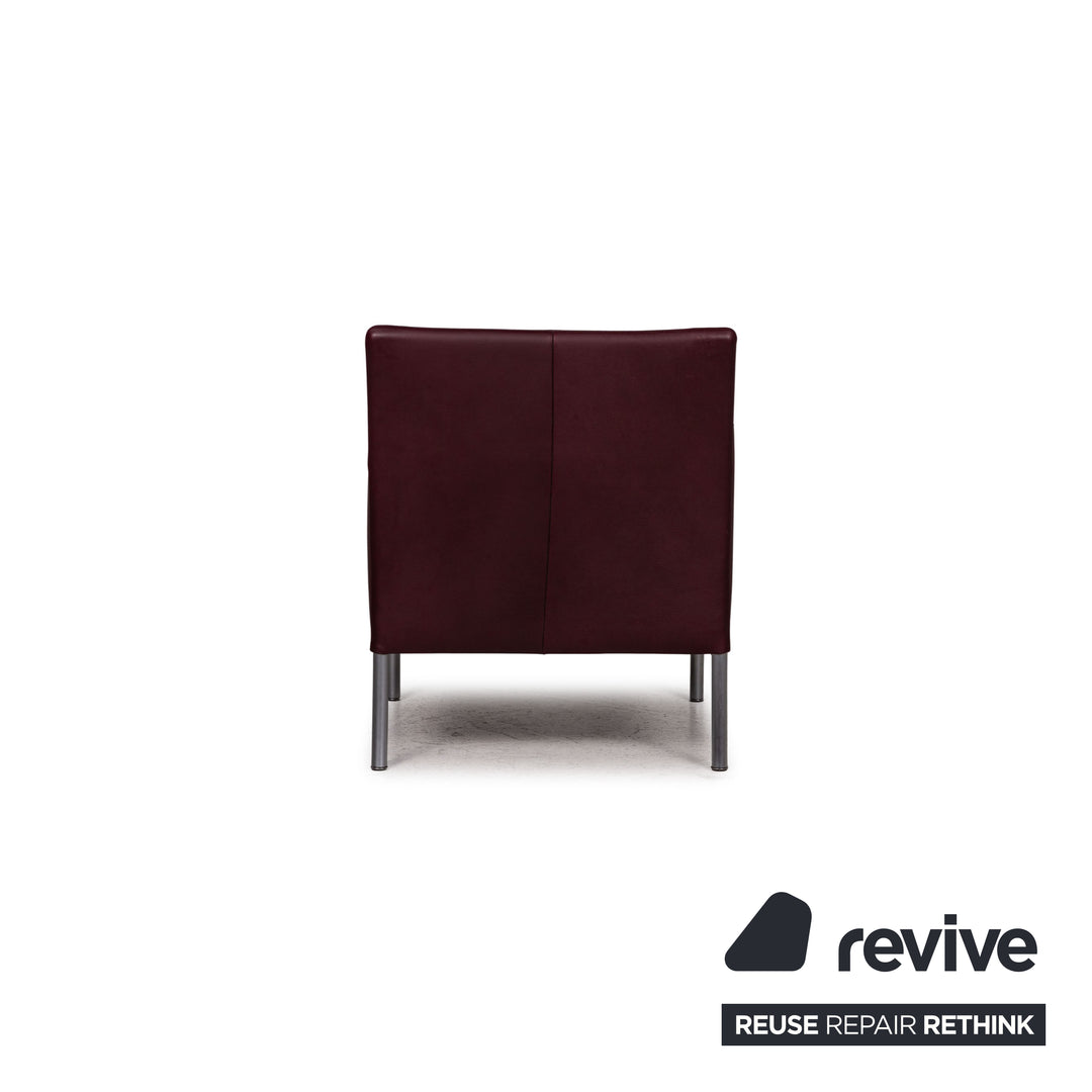 Walter Knoll Jason leather armchair set dark red 2x armchair