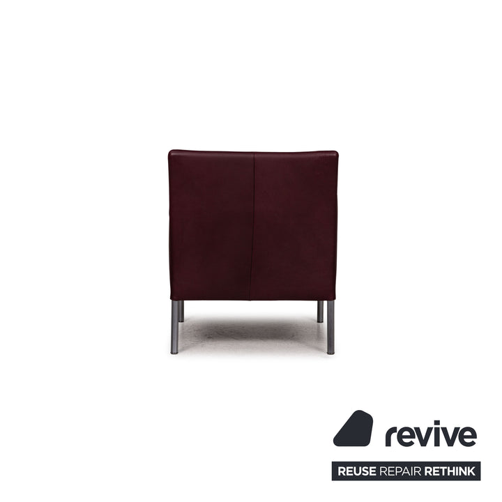 Walter Knoll Jason leather armchair set dark red 2x armchair