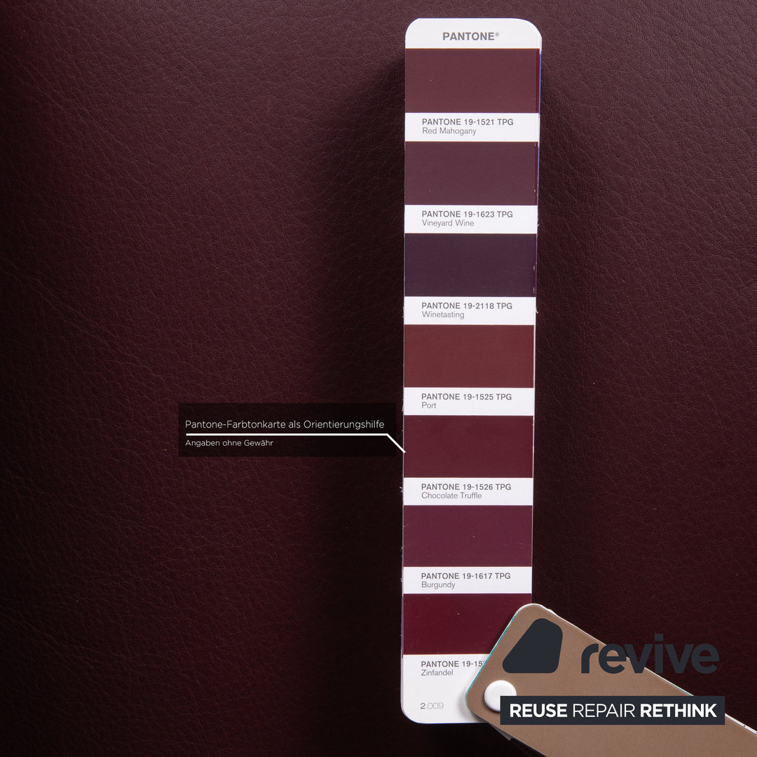 Walter Knoll Jason leather armchair set dark red 2x armchair