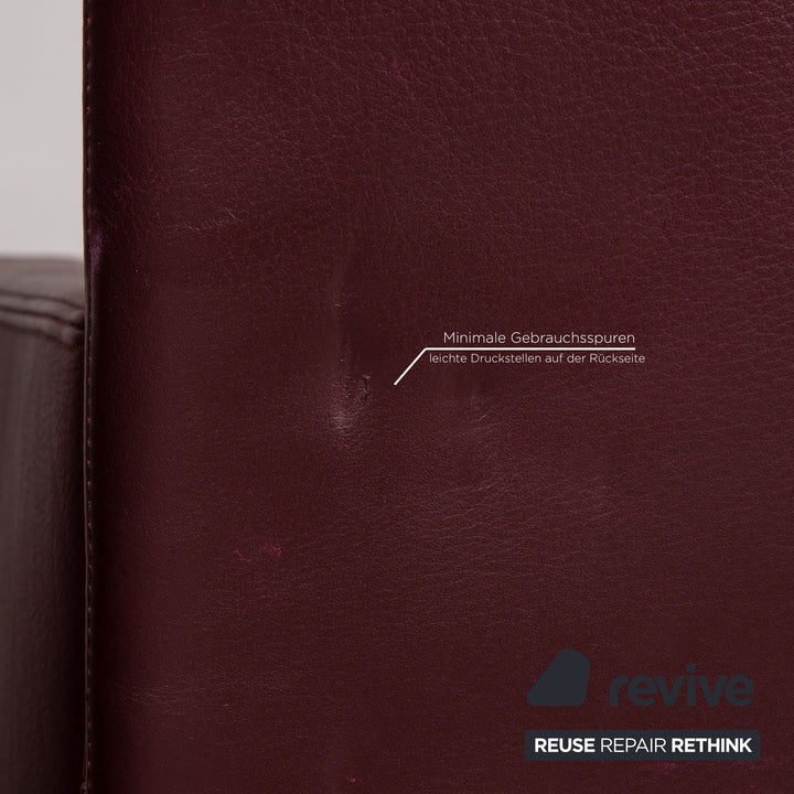 Walter Knoll Jason leather armchair set dark red 2x armchair