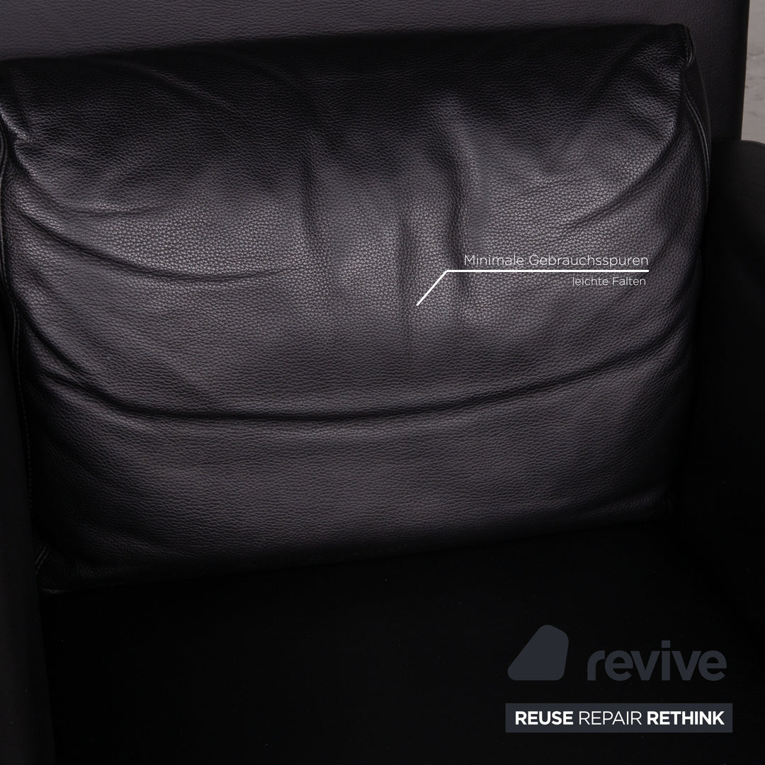 Walter Knoll Jason Leder Sessel Garnitur Schwarz Dunkelrot 4xSessel