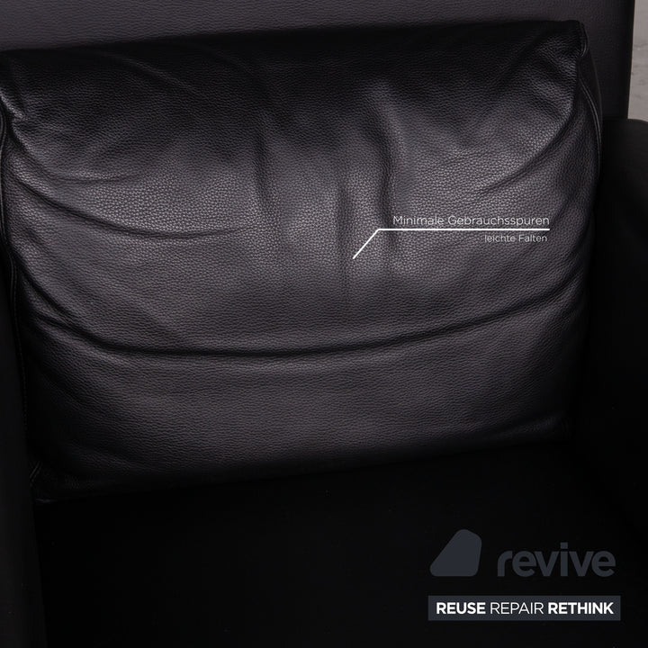 Walter Knoll Jason Leder Sessel Garnitur Schwarz Dunkelrot 4xSessel