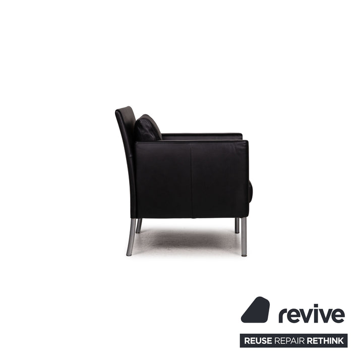 Walter Knoll Jason Leder Sessel Garnitur Schwarz Dunkelrot 4xSessel