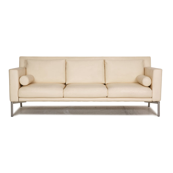 Walter Knoll Jason Leather Sofa Cream Three Seater Couch