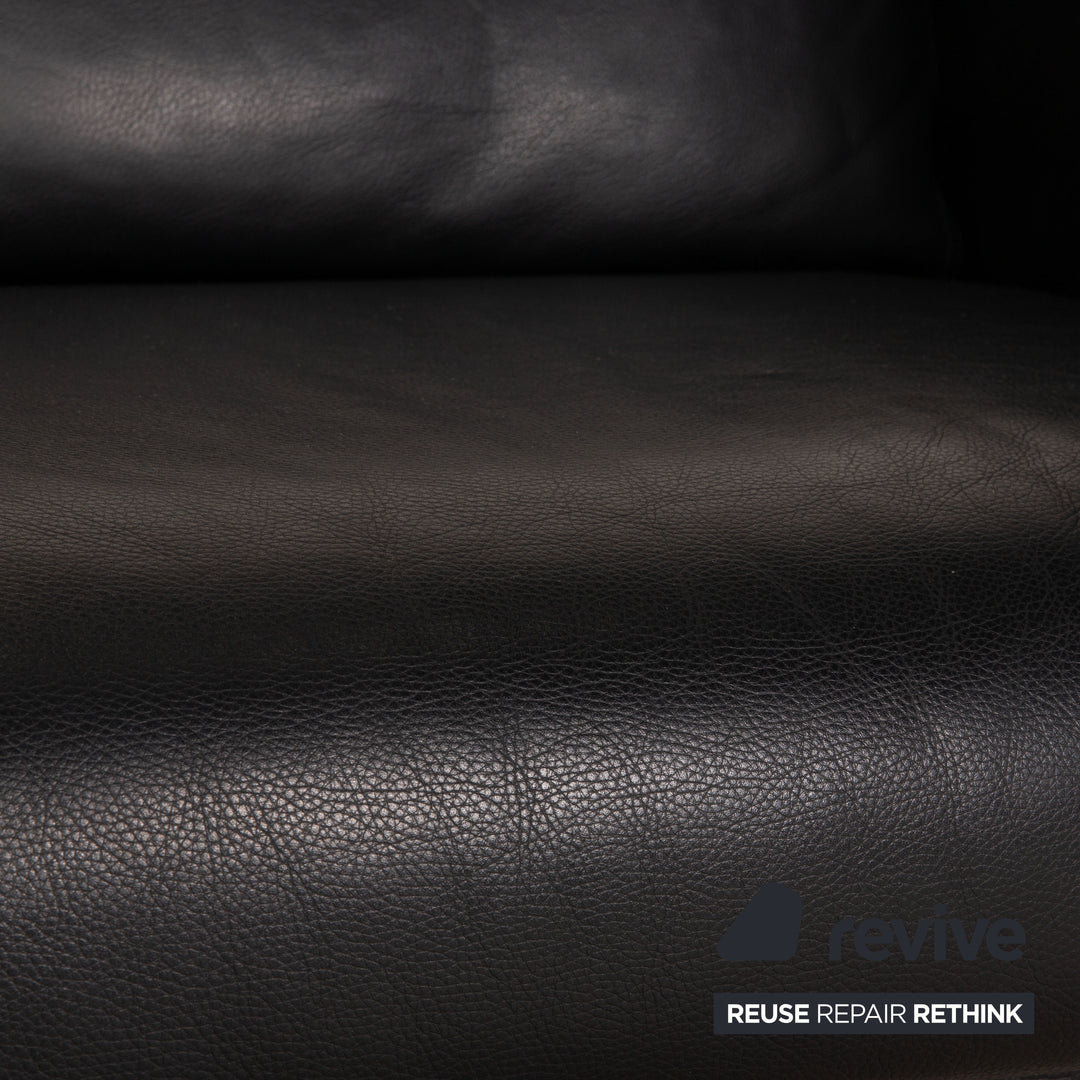 Walter Knoll Jason Leather Sofa Black Two seater couch function