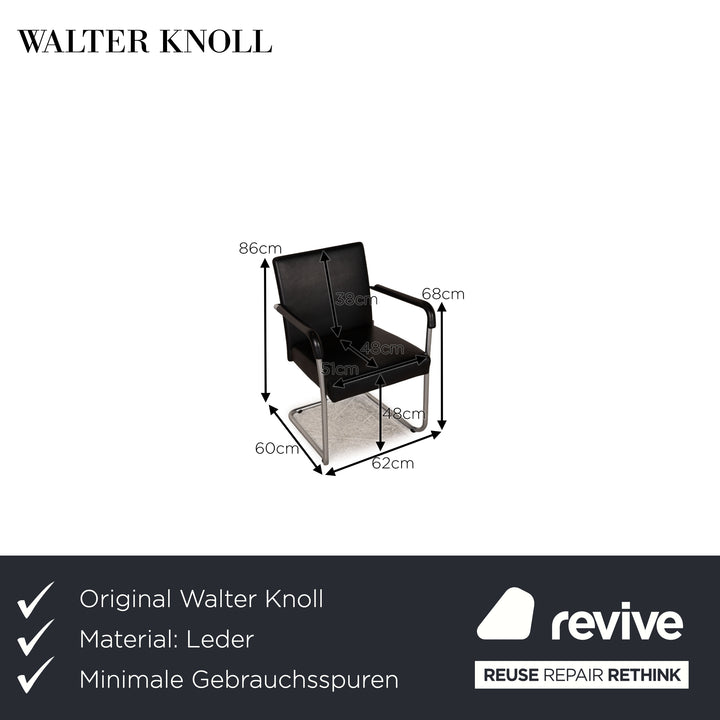 Walter Knoll Jason Leather Chair Black
