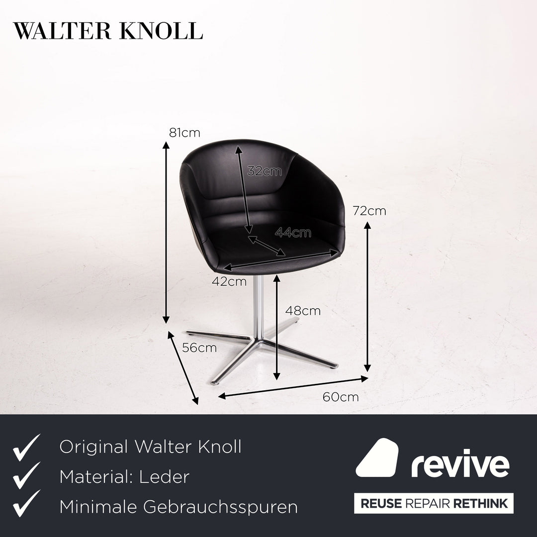 Walter Knoll Sessel Kyo Schwarz Leder Hand - Main Image