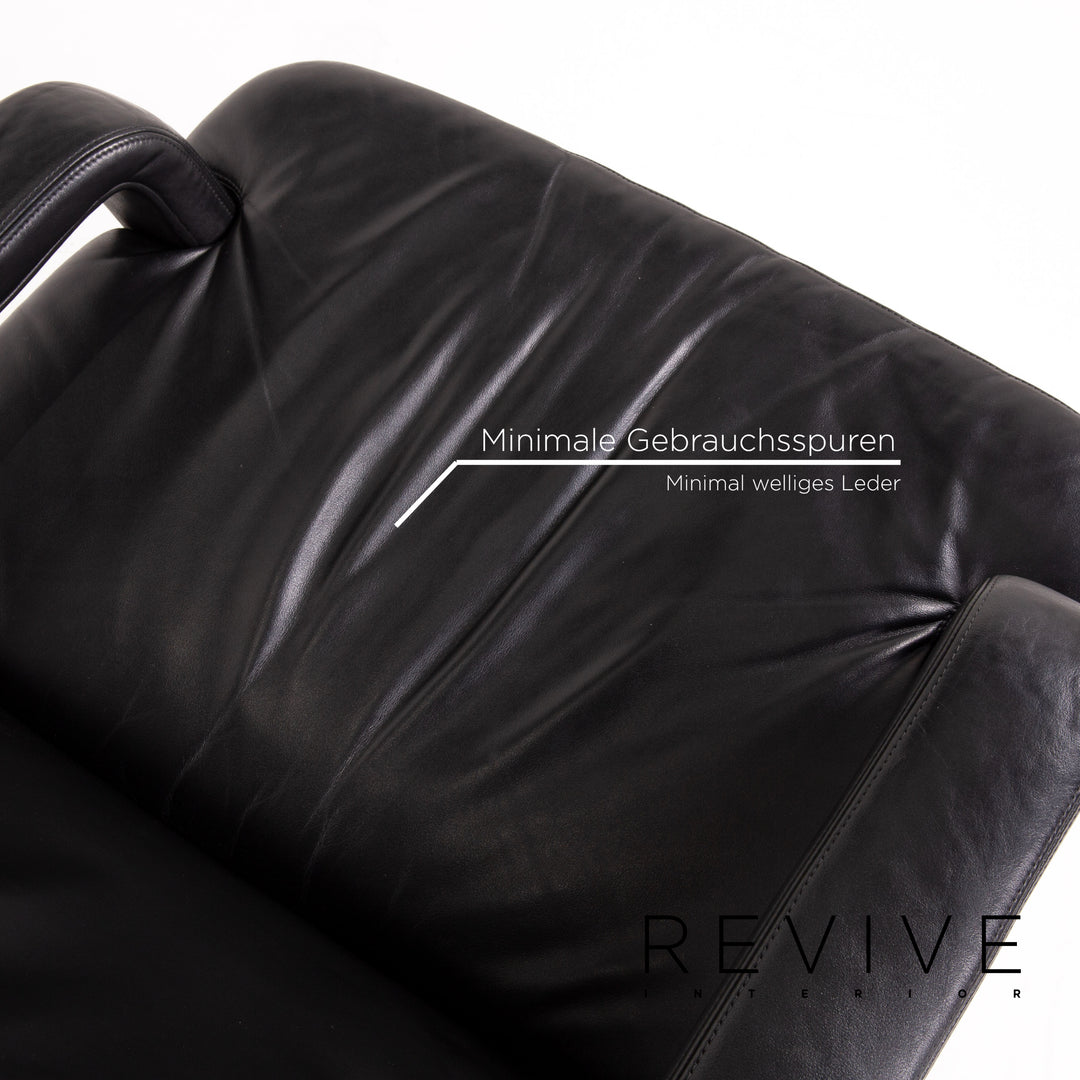 Walter Knoll leather armchair incl. stool black function relax function relax armchair #13669
