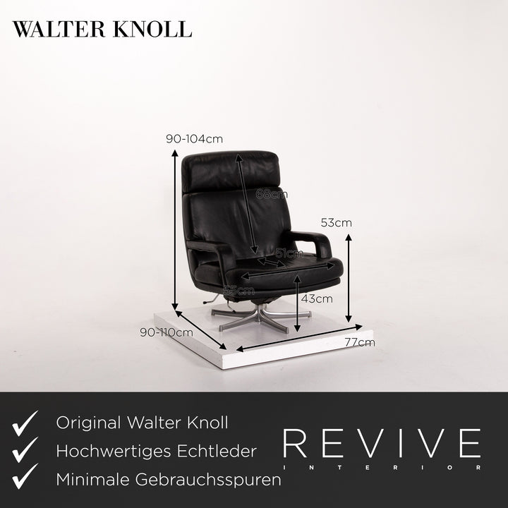 Walter Knoll leather armchair incl. stool black function relax function relax armchair #13669