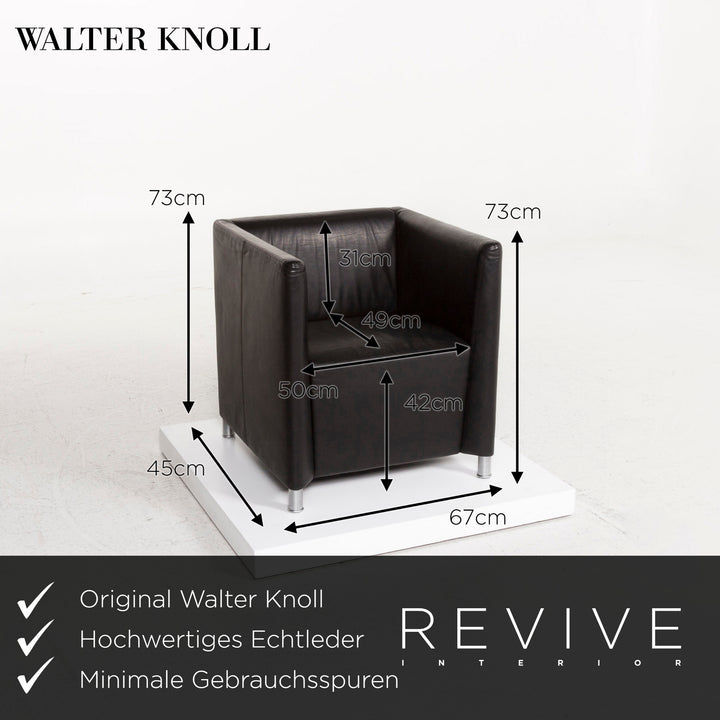 Walter Knoll Leder Sessel Schwarz #13260