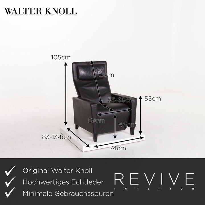 Walter Knoll Leder Sessel Schwarz Relaxfunktion Funktion #12311