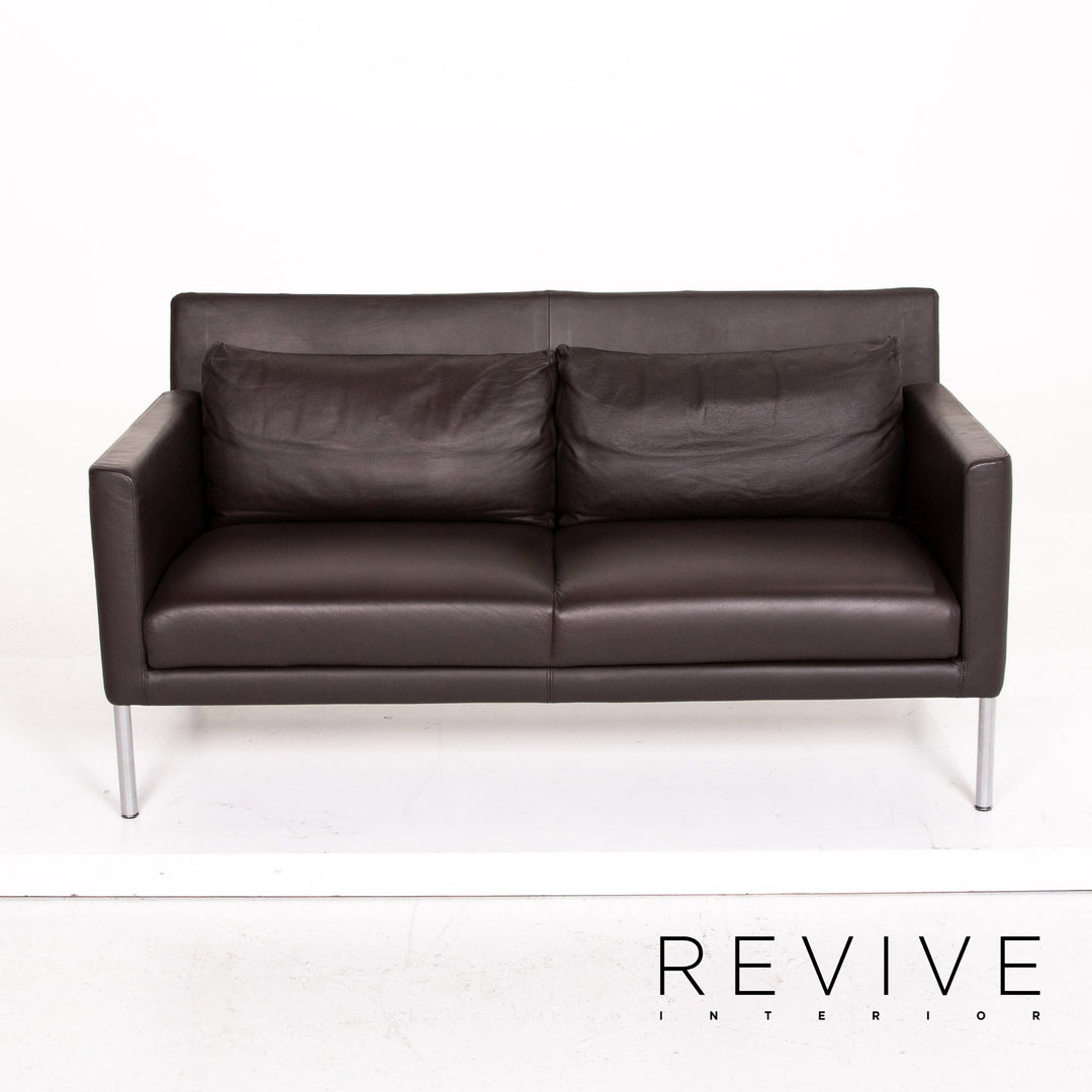 Walter Knoll leather sofa brown dark brown two-seater couch #14608