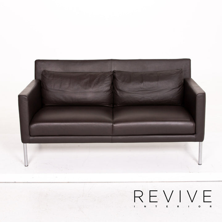 Walter Knoll leather sofa brown dark brown two-seater couch #14608