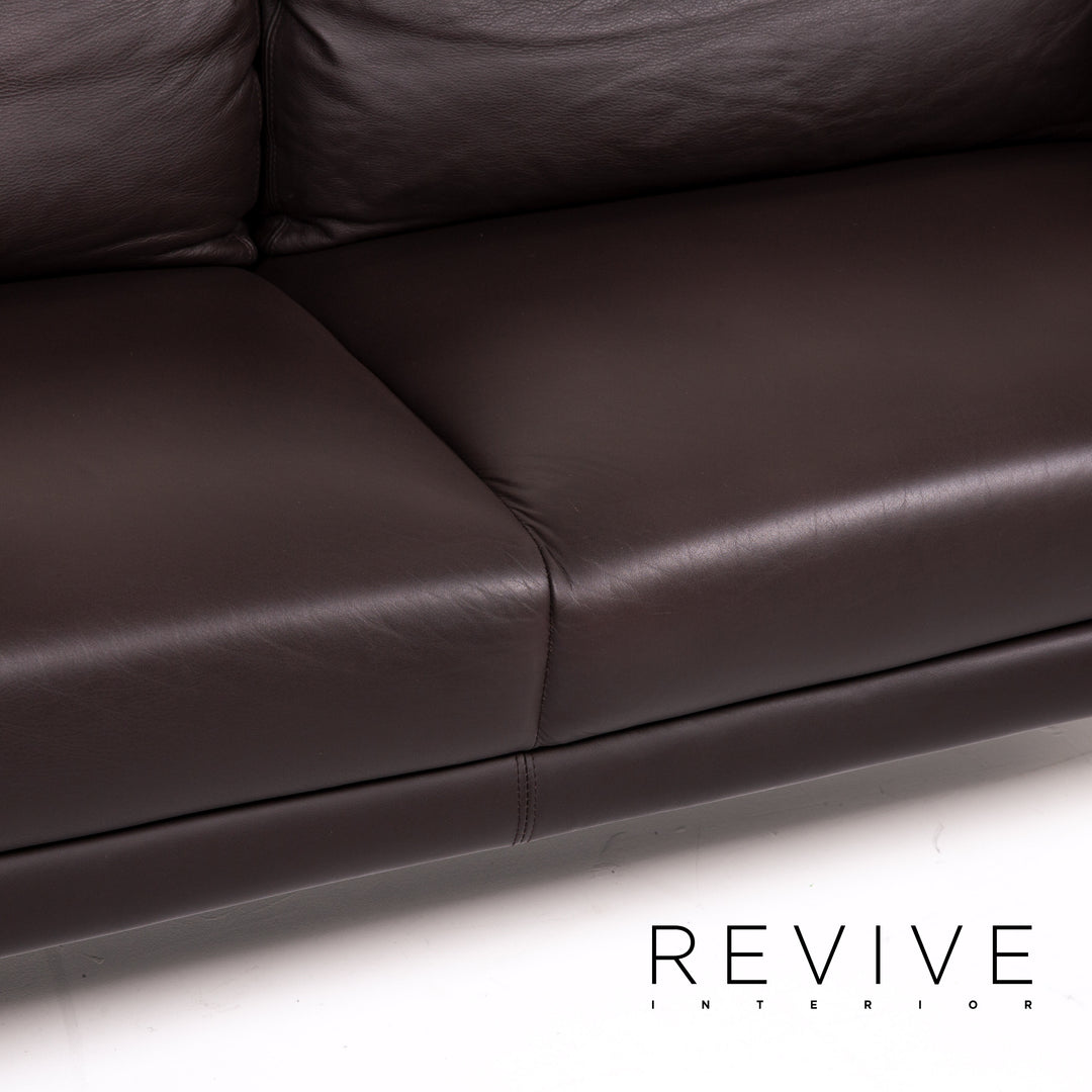 Walter Knoll leather sofa brown dark brown two-seater couch #14608