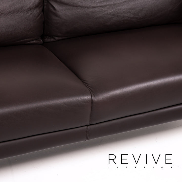 Walter Knoll leather sofa brown dark brown two-seater couch #14608