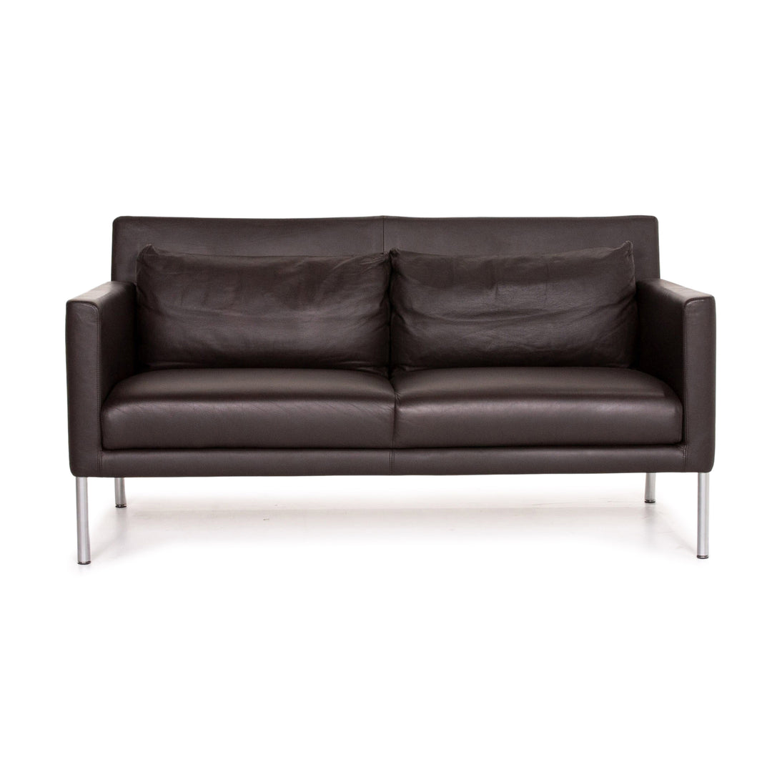 Walter Knoll leather sofa brown dark brown two-seater couch #14608