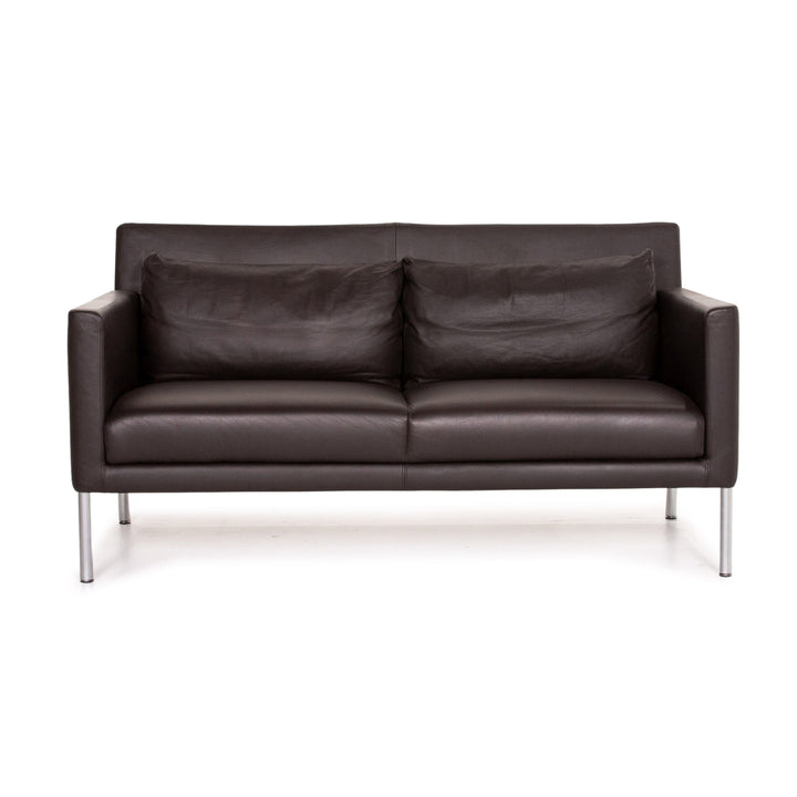 Walter Knoll leather sofa brown dark brown two-seater couch #14608