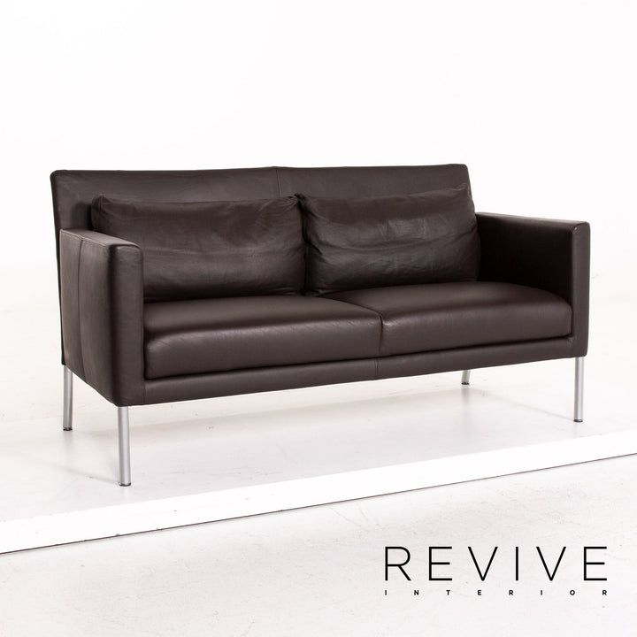 Walter Knoll leather sofa brown dark brown two-seater couch #14608