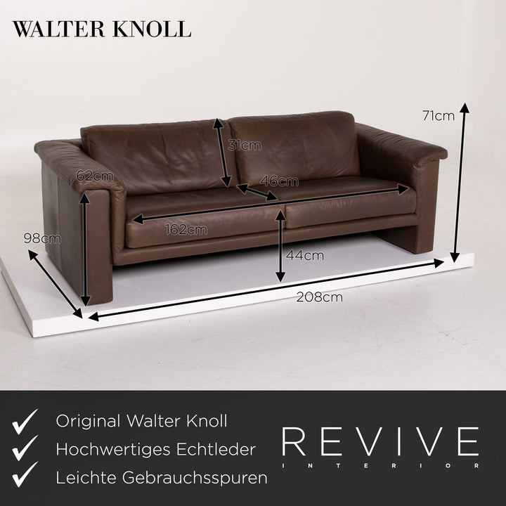 Walter Knoll leather sofa brown two-seater #13888