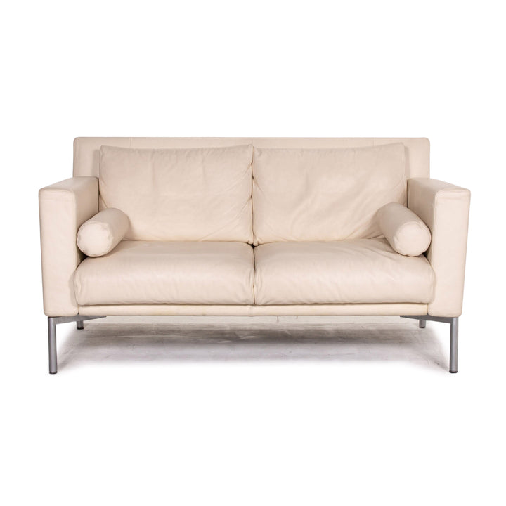 Walter Knoll Leder Sofa Creme Zweisitzer Funktion Schlaffunktion Schlafsofa Couch #14589
