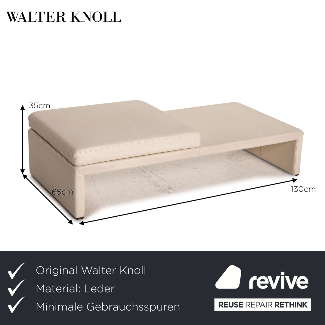 Walter Knoll Leder Sofabank Hocker Sitzbank Creme