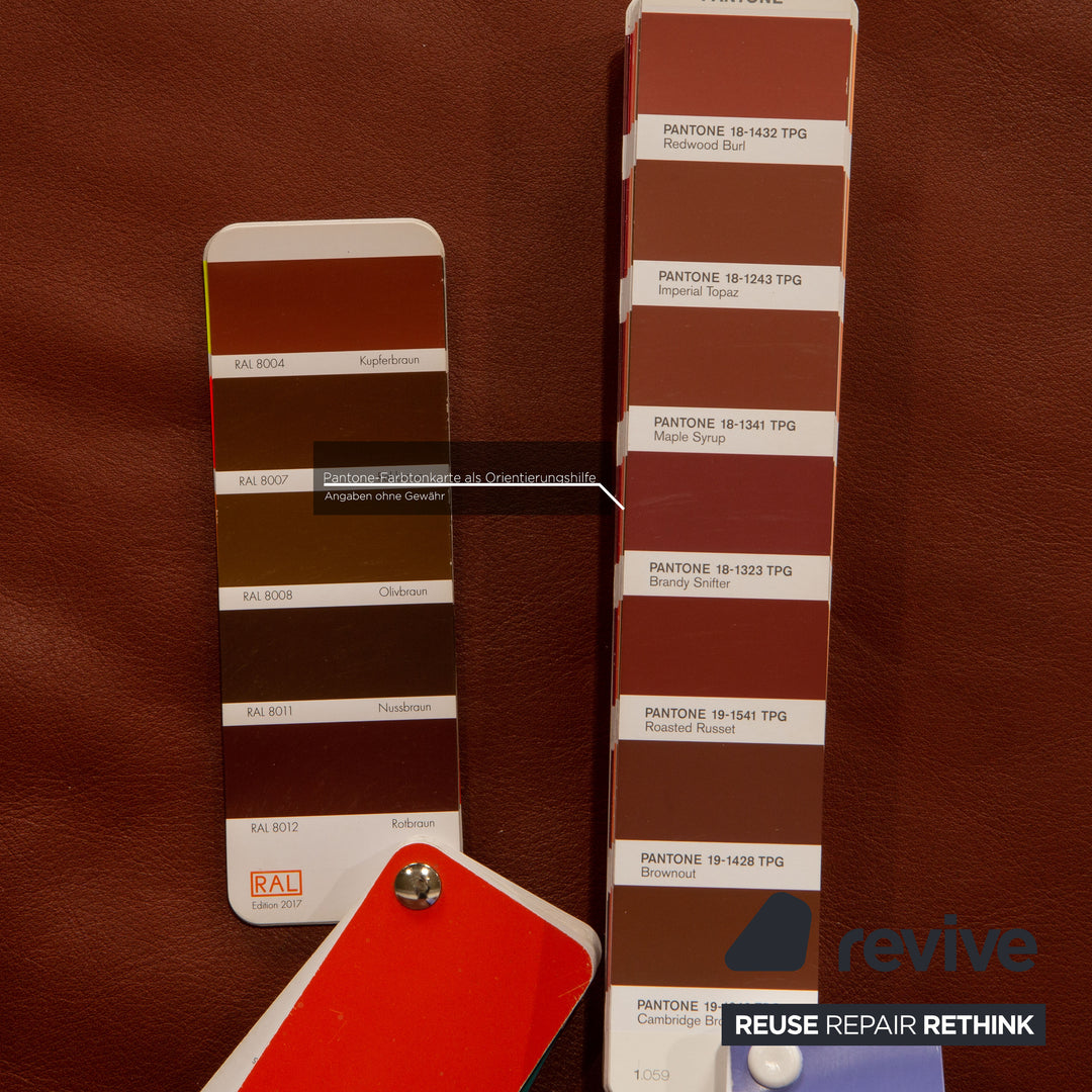 Walter Knoll leather two-seater rust brown sofa couch