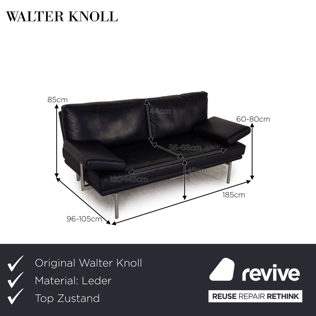 Walter Knoll Living Platform Leder Zweisitzer Blau Dunkelblau Sofa Couch Funktion