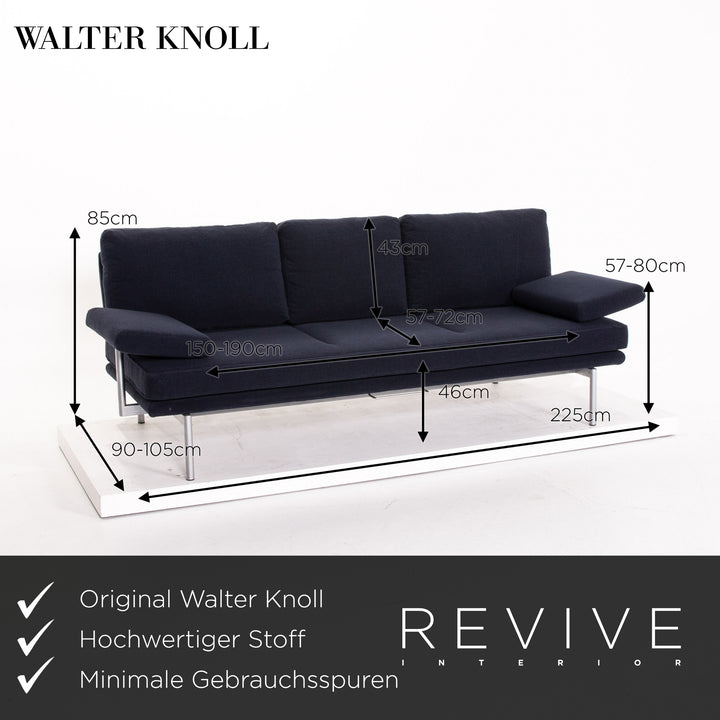 Walter Knoll Living Platform Stoff Sofa Blau Dunkelblau Funktion Couch #13572