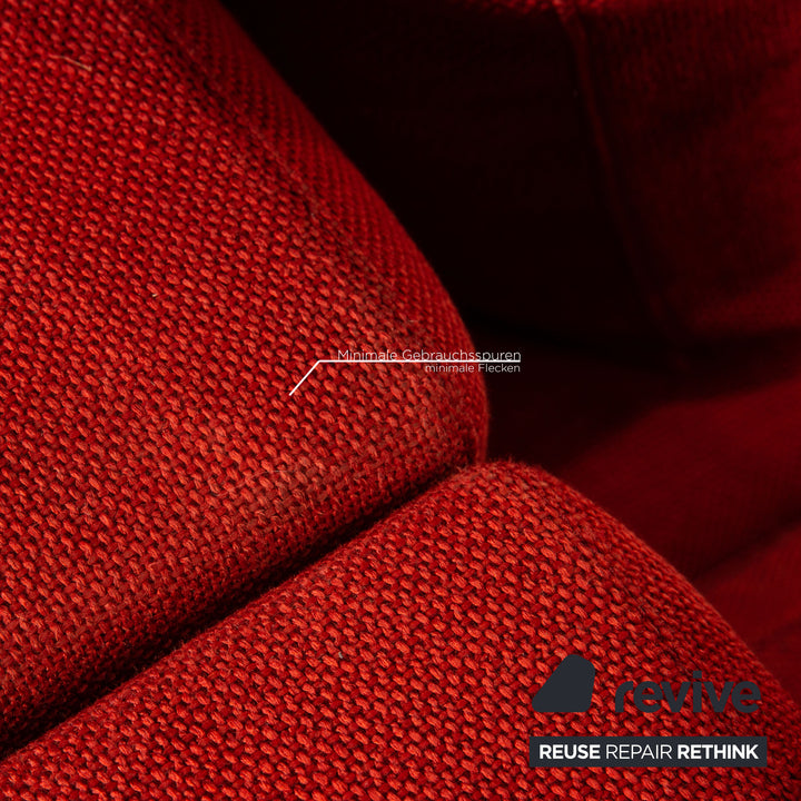 Walter Knoll Living Landscape 755 & Space Stoff Sofa  Garnitur Rot Zweisitzer Hocker