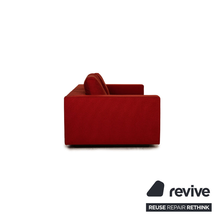 Walter Knoll Living Landscape 755 & Space Stoff Sofa  Garnitur Rot Zweisitzer Hocker