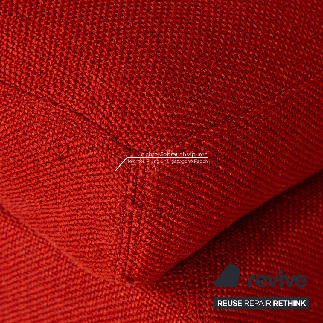 Walter Knoll Living Landscape 755 & Space Stoff Sofa  Garnitur Rot Zweisitzer Hocker